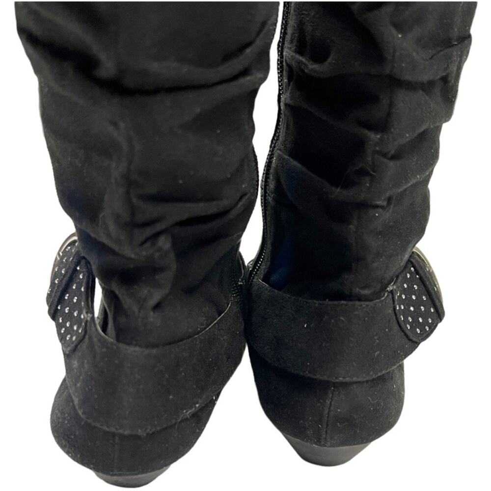 American‎ Eagle AE Boots Black Pointed Toe Mid Calf Studded Buckle Women's 5.5 - Picture 12 of 13